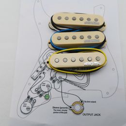 Eleciric Guitar Pickups WVS Single coil Alnico5 Pickups St Style Yellow 1 set + Welding circuit diagram