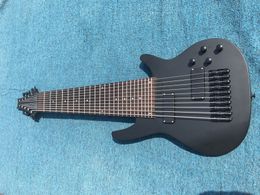 10 Strings Matte Black Neck -Thru -Body Electric Bass With 2 Pickups ,Rosewood Fretboard ,24 Frets ,Can Be Customised As Request