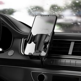 Gravity Car Phone Mount Holder Universal Auto Air Vent Mounts Bracket Stand Adjustable GPS Clip No Magnetic Accessories