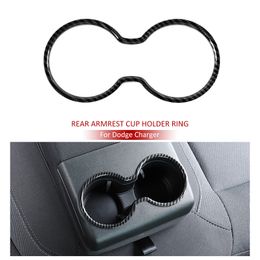 ABS Carbon Fibre Rear Cup Holder Trim Decoration for Dodge Charger 2010+ High Quality Interior Accessories