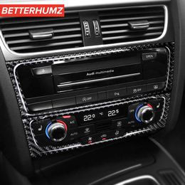 For Audi A4 A5 S5 Carbon Fibre Centre Console CD Panel Car Wrap Sticker Air Outlet Cover Trim Navigation Car Interior Decoration243i