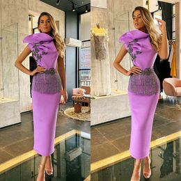 2020 New Prom Dresses Art Deco-inspired Neck Sleeveless Appliques Tassel Party Gowns Custom Made Tea-Length Evening Dress For Women