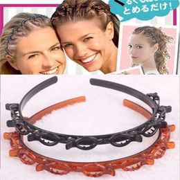 2020 New Double Layer Bands Clip Hairbands Fashion Plastic Braided Headband Punk New Knitting Womens Headwear Hair Accessories