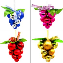 Grape Shaped Ball String Ornaments Merry Christmas Artificial Small Size Grape String Hanging Decoration for Roof Ceiling