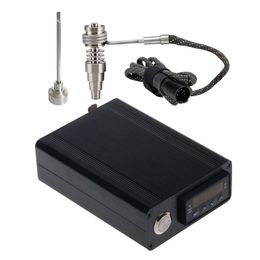 Cheap Portable ENail Electric Dab Nail Pen Rig Wax PID TC Box con Ti Titanium Domeless Coil Heater E Quartz Nail kit per water glass bong