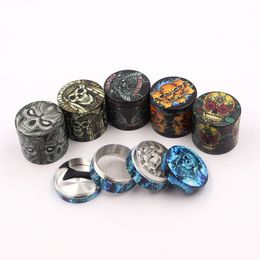 Cool 40MM 3D Printing Skull Ghost Pattern Herb Tobacco Grind Spice Miller Grinder Crusher Grinding Chopped Hand Muller Cigarette Smoking DHL