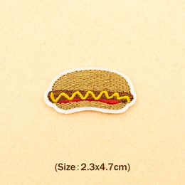 Hot Dog (Size:2.3x4.7cm) Cloth Badge Mend Decorate Patch Jeans Jackets Bag Clothes Apparel Sewing Decoration Applique