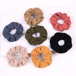 2020Scrunchies Headbands Corduroy Pit Strip Hairband Women Elastic Head Band Girls Ponytail Holders Winter Headwear Scrunchy Accessories