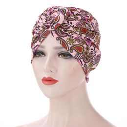 Women Cotton Knotted Turban Hat Cancer Chemo Beanies Caps Headwear Headwrap Hijab Hair Loss Cover