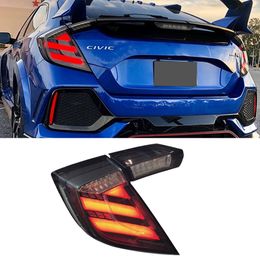 2PCS Taillight For Honda Civic Type R 10th hatchback 2016 2017 2018 2019 2020 2021 LED Tail light Assembly DRL Turn Signal Brake Reverse