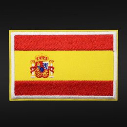 Spain National Flag Embroidered Patch Iron on clothes patches For clothing Badges Stickers Garment Appliques wholesale