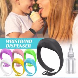 Wristband Hand Dispenser Hand Sanitizer Bracelet Reusable Silicone Bracelet Wearable Hand Sanitizer Dispenser With Empty Bottle OOA9121