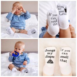 Newborn letter socks if you can read baby leisure children socks winter warm short baby kids socks