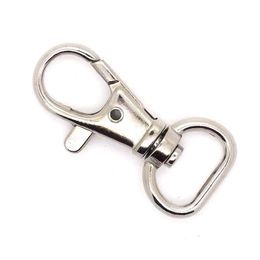 100pcs/lot Matel Snap Hooks Rotary Swivel For Backpack Nickel Plated Lobster Clasps Snap Hooks Rotary Swive