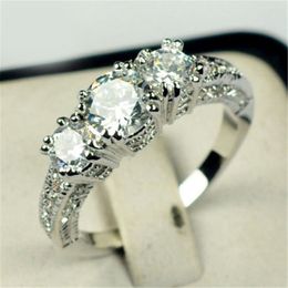 Romantic Lovely Natural Birthstone in Bridal Princess Wedding Engagement Ring Siz6-10