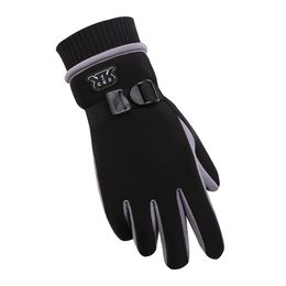 Cool Winter Outdoor Sports Thickened Keep Warm Gloves Windproof Waterproof Antislip Driving Screen Touch Five Fingers Glove