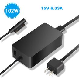 DC 15V 6.33A 102W Power Supply Charger with 5V 1A USB AC 110V 220V Switch Power Adapter for Microsoft Surface Book 2