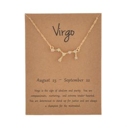 2020 New Symbol Constellation Taurus Zodiac Pendant for Women Fashion Jewellery Girlfriend Sisters Gift Party Charm Necklace Card Golden Chain