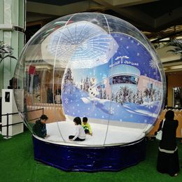 Free Pump Inflatable Snow Globe For Christmas Advertising Customised Background Inflatable Human Snow Globe Photo Booth