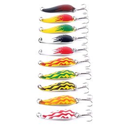 fashion 200pcs 43mm fishing lure spoon bait 10 colors 4 3cm 6g 8hook spoon lure metal fishing tackle trolling hook free