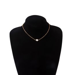20pcs/lot pearl charms choker Necklace women gold silver chain Bohemian Chocker necklace Jewellery