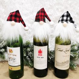 Christmas Red Wine Bottle Cover Polyester Wine Cover Faceless Doll Pendant Bottle Covers Red Wine Set Size About 15cm*7cm BT566