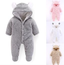 Baby onesies New born baby clothes Coral Fleece warm Baby boy winter clothes Animal bear Overall unisex onesie girls rompers jumpsuit
