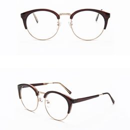 The Classical Half-Rim Design Full Metal Rim Big Eyes Optical Frame Simple Fashion Women Eyewear 6 Colours Wholesale