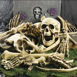 Halloween Skeleton Bones 28 pieces Halloween Prop Skeleton Skull Haunted House Horror prop Party Decorations Tricky Bones Skull C0927