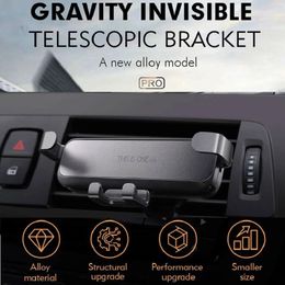 new trending phone holder one pro Gravity linkge Mini portable car air vent contractile phone mount with retail package