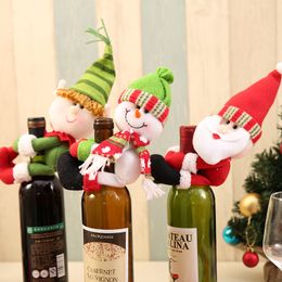 Christmas Wine Bottle Cover Hugger Holder Santa Snowman Tableware Christmas New Year Decoration Gift Wrapping JK2009XB