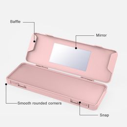 Mask Box Double-layer Face Masks Storage Box With Mirror Portable Mask Case Storage Organiser Dustproof Masks Container GGA3738-4