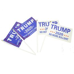 Handheld Banner Keep America Great Trump Flag Trump Small Flag With Flagpole 14*21 cm Donald Trump Hand Banner HHE1373