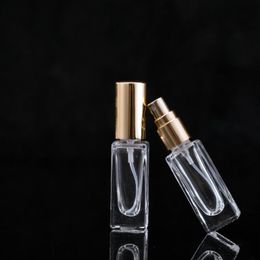 7ML 0.24Oz Slim Glass Spray Bottles Square Shape Perfume Essential Oil Bottle Fine Mist Sprayers Pump Bottle Container Case Vial Jar HHE1405