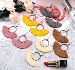 Womens Fashion Bohemian Earrings Long Tassel Fringe Dangle Hook Earring Eardrop Ethnic Jewellery Gift Free Ship