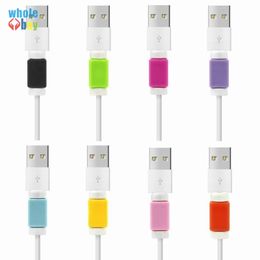 3000pcs/lot Multi Colours USB Cable Protector Mobile Phone Charger Cord Protector Silicone For IPhone Line Protective Silicone Winding Clips