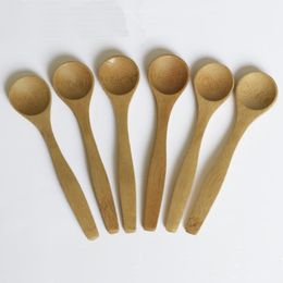 8 Size Small bamboo Spoons Natural Eeo-Friendly Mini Honey Spoon Kitchen Coffee Teaspoon Kids Ice Cream Scoop 9~16cm
