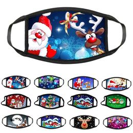 DHL 30 Design Merry Christmas 3D printed Elk Santa Claus Snow-man wind and dust respirator designer face mask breathable face mask