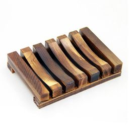 Bamboo Wood Soap Dishes Wooden Soap Tray Holder Storage Rack Plate Box Container Bath Soap Holder