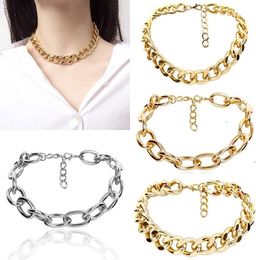 Fashion Men's and women's exaggerated thick Necklace retro chain single layer versatile Necklace hip hop Metal Necklace 6style T500223
