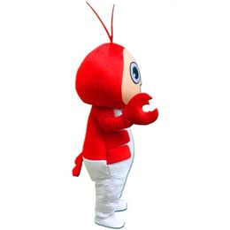 2019 Professional made Cute Shrimp Lobster Mascot Costume Deluxe Fancy Dress Outfit for Advertising