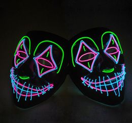 New clown el cold light glowing fluorescent mask Halloween tricky scary spoof horror glowing props G616D