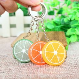 Cute Resin Fruit Key Chains Apple Slices Key Rings Lemon Slices Key Chains for Gifts WB2603