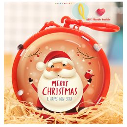 2021 Christmas Candy Gift Bag Children Girl Cartoon Christmas Mini Coin Purse Santa Box Coins Storage Bags