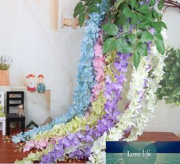 100pcs 1.6 Meter Long Elegant Artificial Silk Flower Wisteria Vine Rattan For Wedding Centerpieces Decorations Bouquet Garland Home Ornament