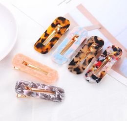 Acrylic Hair Clip Barrettes for Girls Women Water Drop Shape Leopard Marble Textured Geometric Duckbill Barrette Hairpin Hair Accessories Epacket