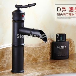 Black Basin Faucets Deck Mounted Bathroom Fashion Hot And Cold Water Faucet Single Handle Bathroom Mixer Crane ZR275