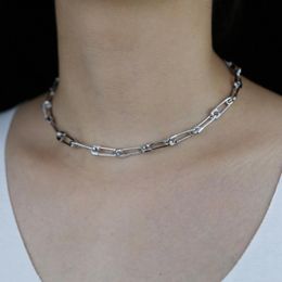 gold silver color micro pave cz safety pin link chain choker necklace 32+8cm for women girls unique fashion choker jewelry