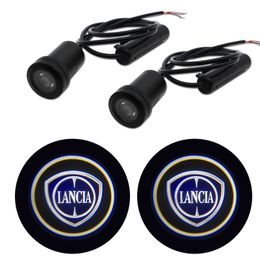 2 шт. Для Lancia эмблема автомобиля логотип светодиодный дверной свет Универсальный призрак тень приветствуют лазер веремодный слайд проектор логотип логотип