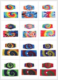 Tie-Dye Spiral Headband Mask Set Ear Protection Holder Yoga Hairband Headwrap For Face Cover Multifunctional Hair Band Nurse Doctor Suit